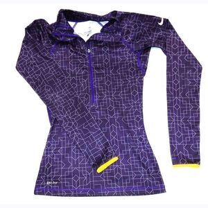 Nike Pro purple fitted thin zip jacket